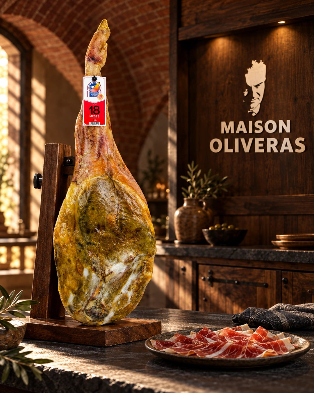 Jambon Serrano de Teruel IGP entier avec os – 9 kg – Affiné 18 mois