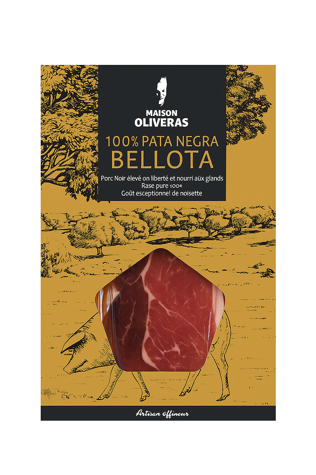 Pré-tranché jambon Bellota 100% Pata Negra, étui de 70 g